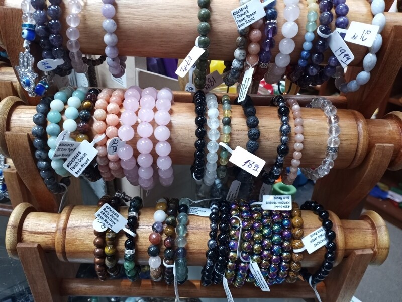 Gemstone round bead bracelets