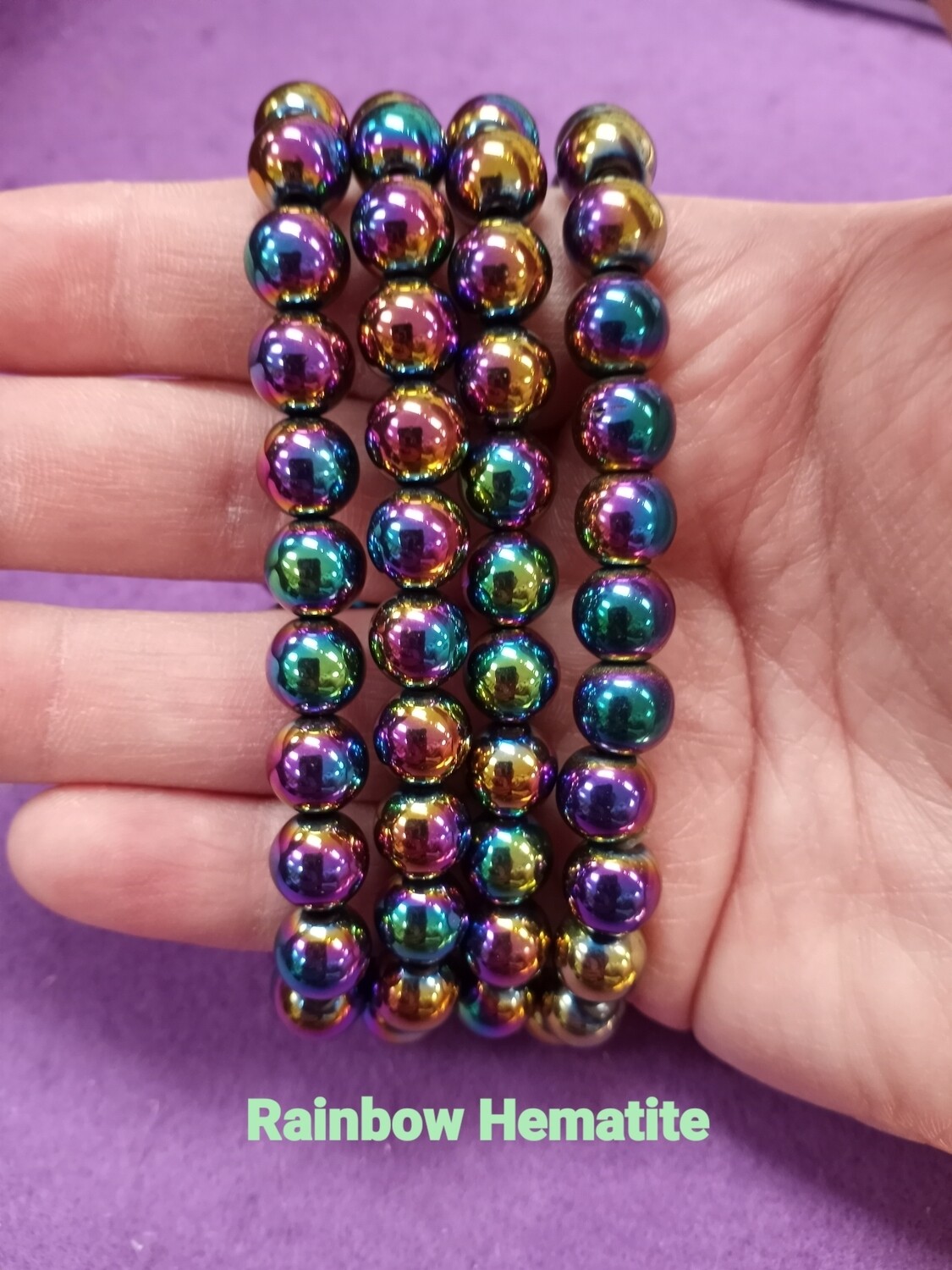 Rainbow hematite 8mm bracelet