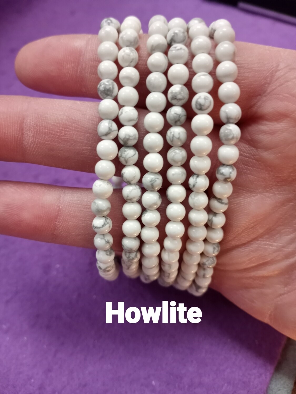Howlite  4mm bracelet