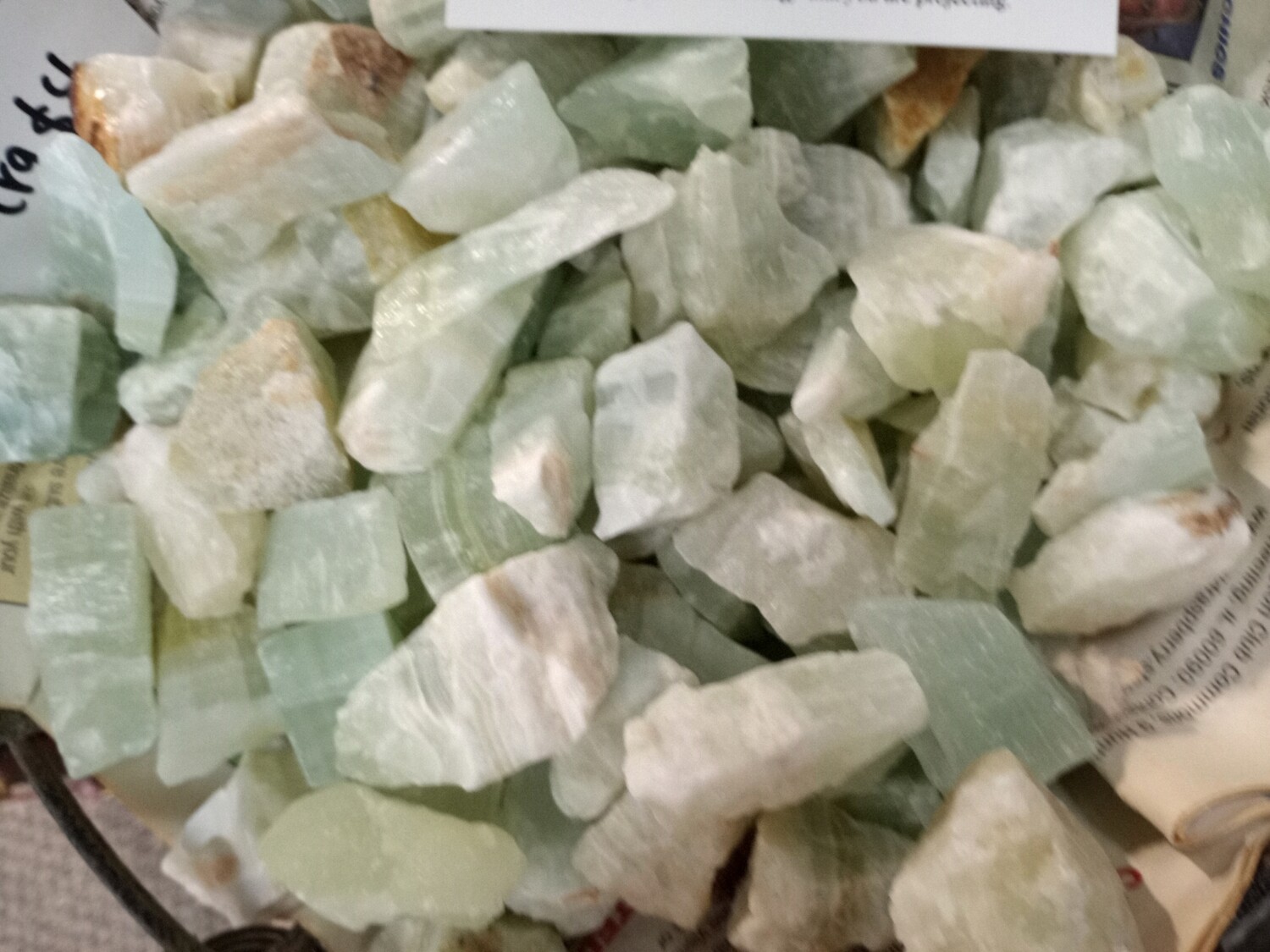 Rough Pistachio Calcite (Seafoam Calcite)