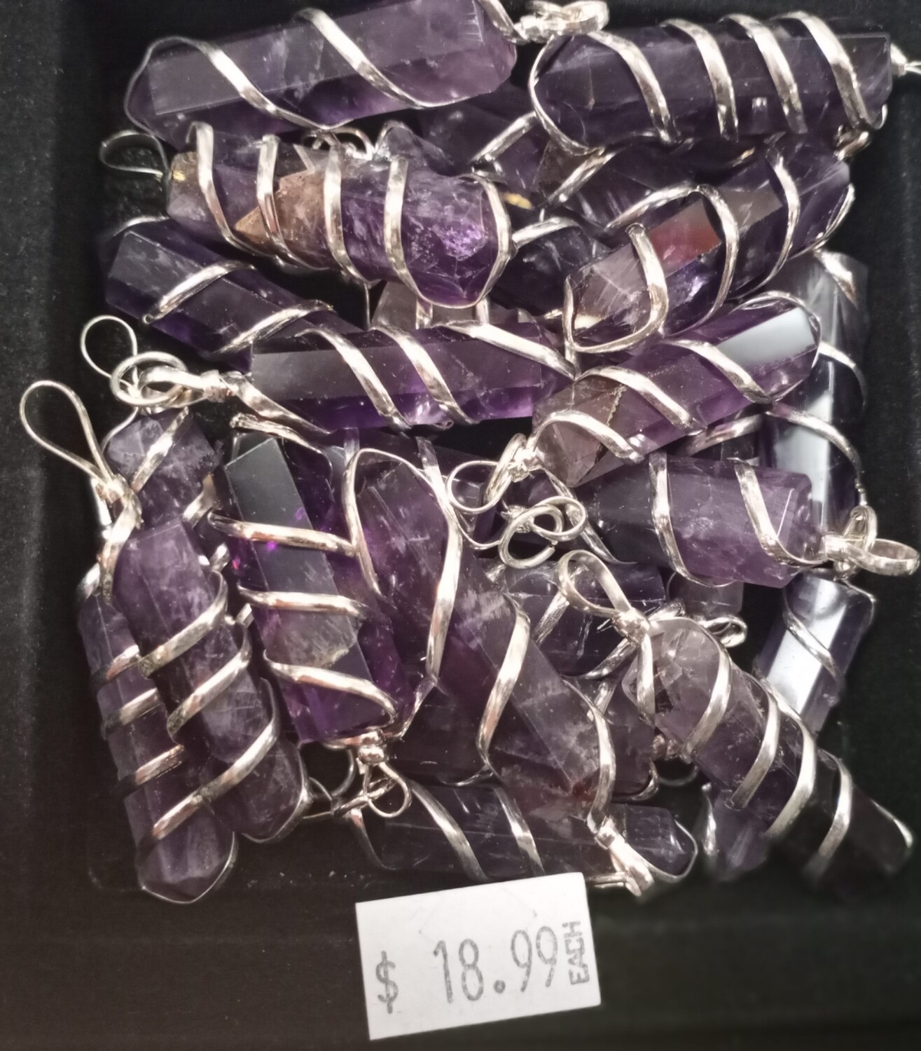 Amethyst wire wrap pendent