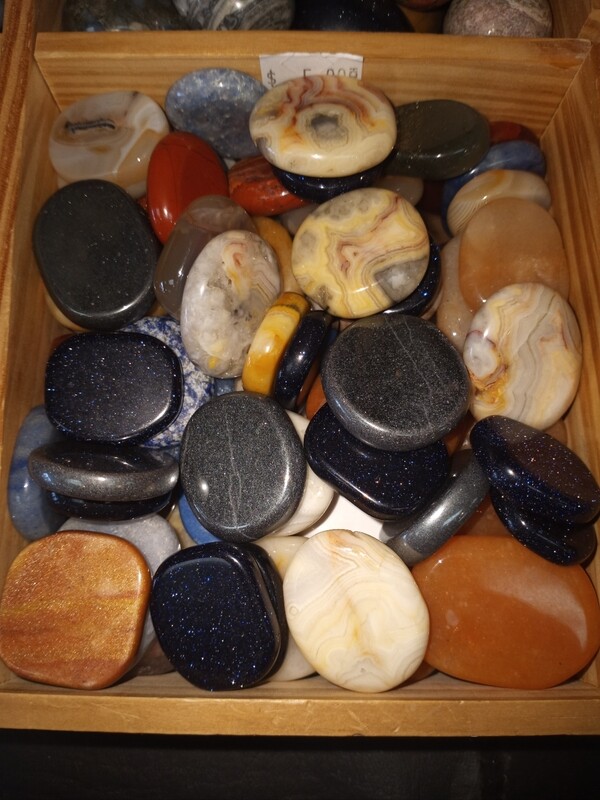 Assorted stones coins 