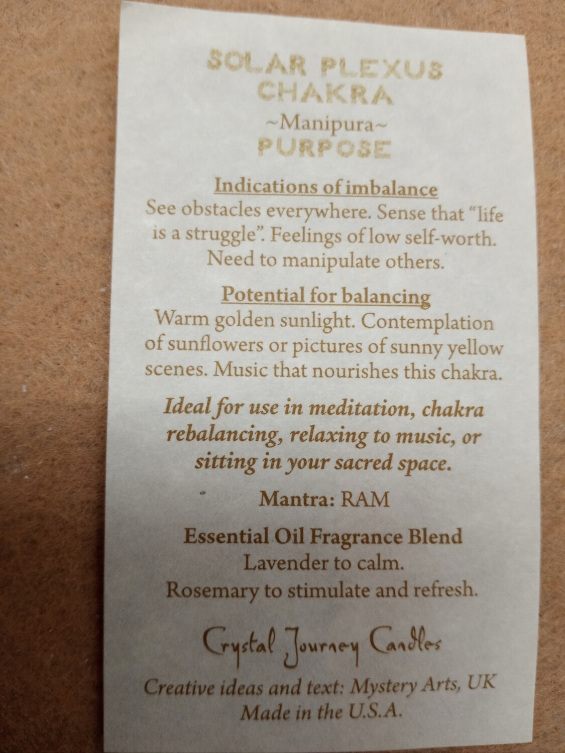 Solar plexus Chakra votives