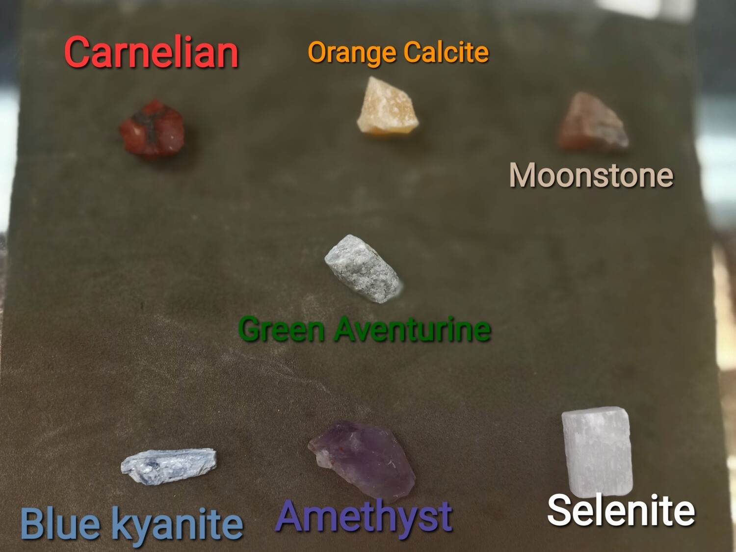7 Chakra Stones - Rough pouch