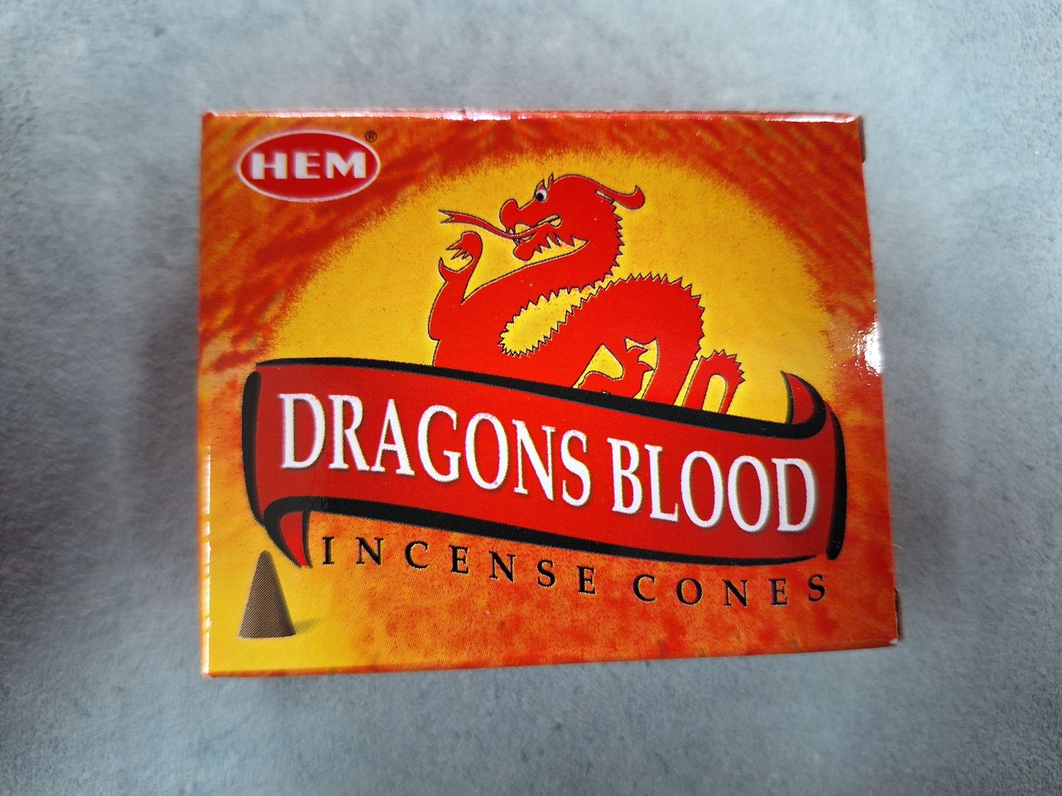 Dragons blood incense cones- hem brand (red label)