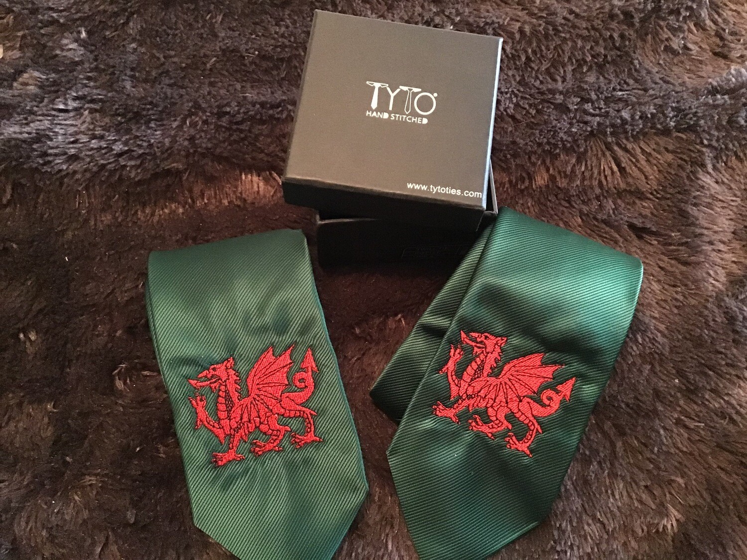 Embroidered Welsh Dragon Tie