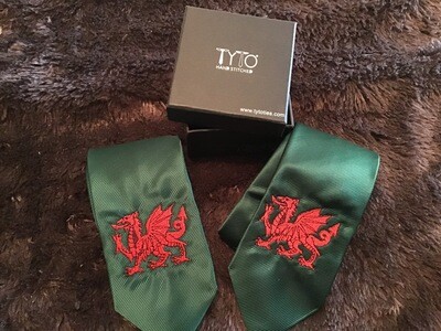 Embroidered Welsh Dragon Tie