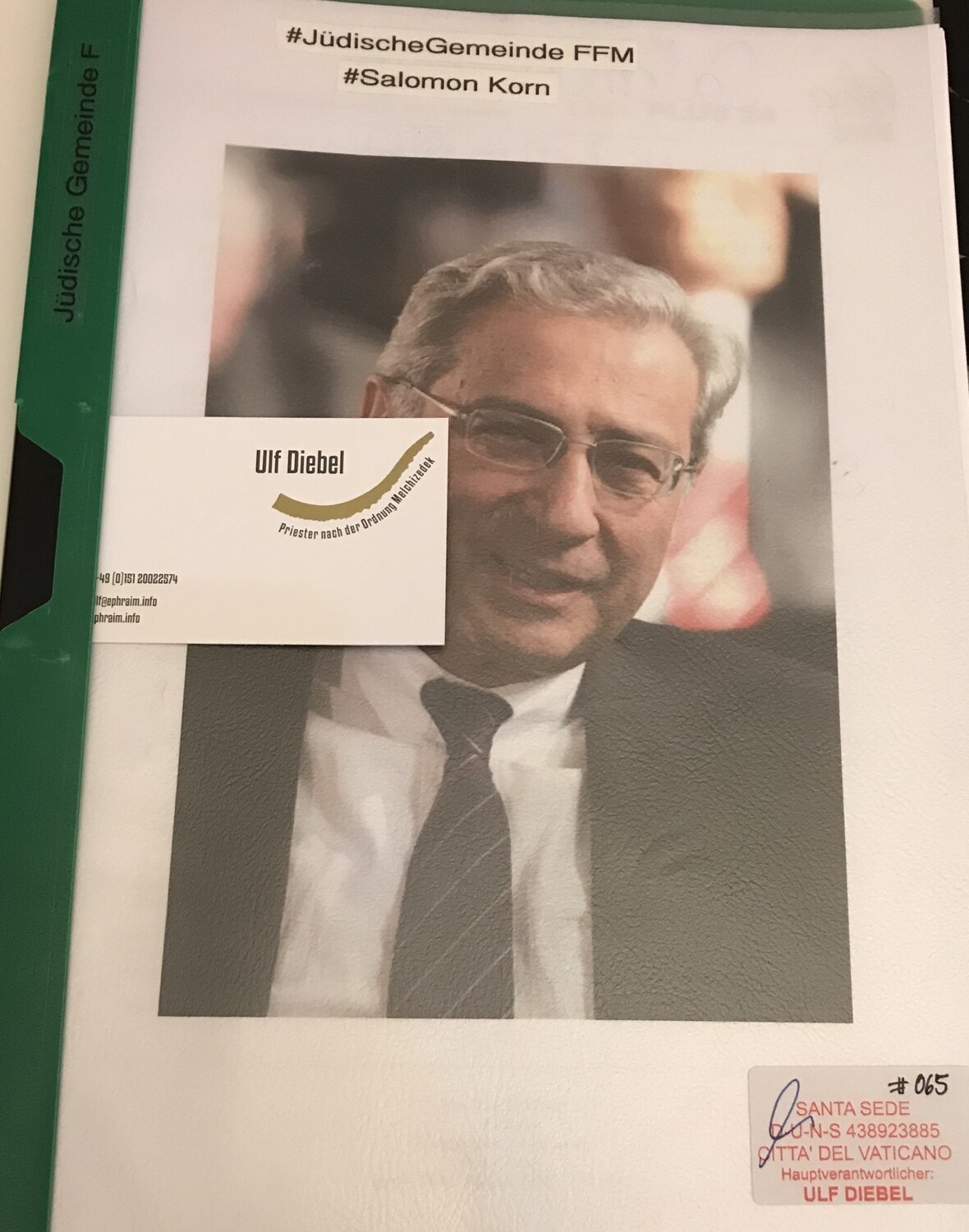 Vorsitzender der Jüdischen Gemeinde Frankfurt am Main Salomon Korn