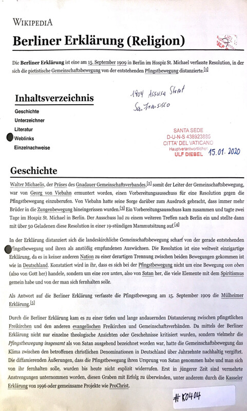 #K0404 l Berliner Erklärung (Religion) 