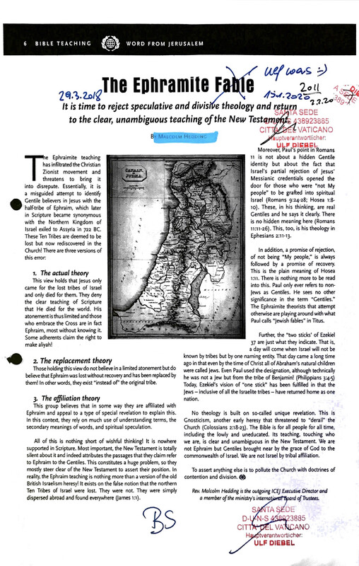 #K0422 | Word from Jerusalem - The Ephramite Fable by Malcom Hedding | Santa Sede - Hauptverantwortlicher Ulf Diebel 