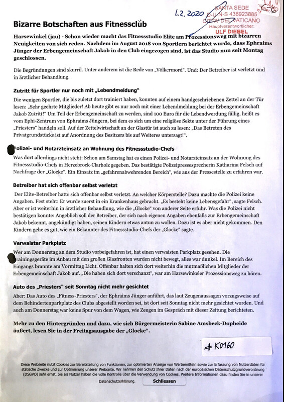 #K0160 l Bizarre Botschaften aus Fitnessclub, Harsewinkel 