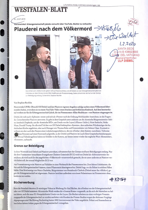 #K0164 l Harsewinkel l Westfalen-Blatt - Plauderei nach dem Völkermord 