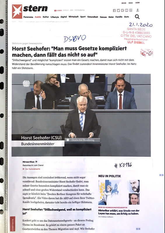 #K0186 l Stern - Horst Seehofer: “Man muss Gesetze kompliziert machen, dann fällt das nicht so auf”