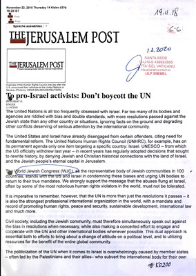 #K0200 l To pro-Israel activists: Don’t boycott the UN