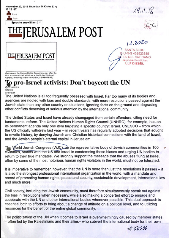 #K0200 l To pro-Israel activists: Don’t boycott the UN