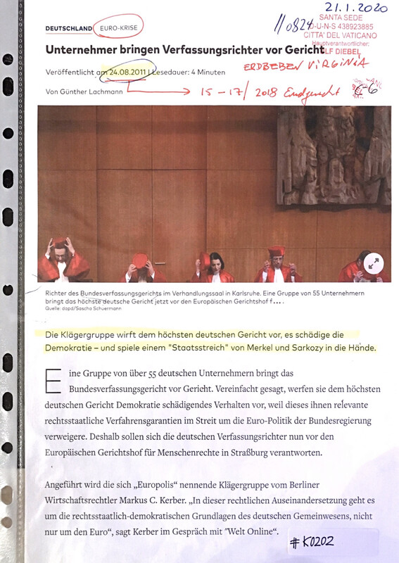 #K0202 l Welt - Unternehmer bringen Verfassungsrichter vor Gericht 