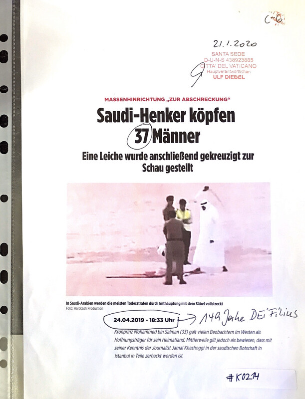 #K0214 l Massenhinrichtung “zur Abschreckung” l Saudi-Henker köpfen 37 Männer - Eine Leiche wurde anschließend gekreuzigt zur Schau gestellt 