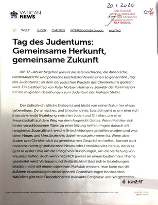 #K0215 l Vatican News - Tag des Judentums: Gemeinsame Herkunft, gemeinsame Zukunft 