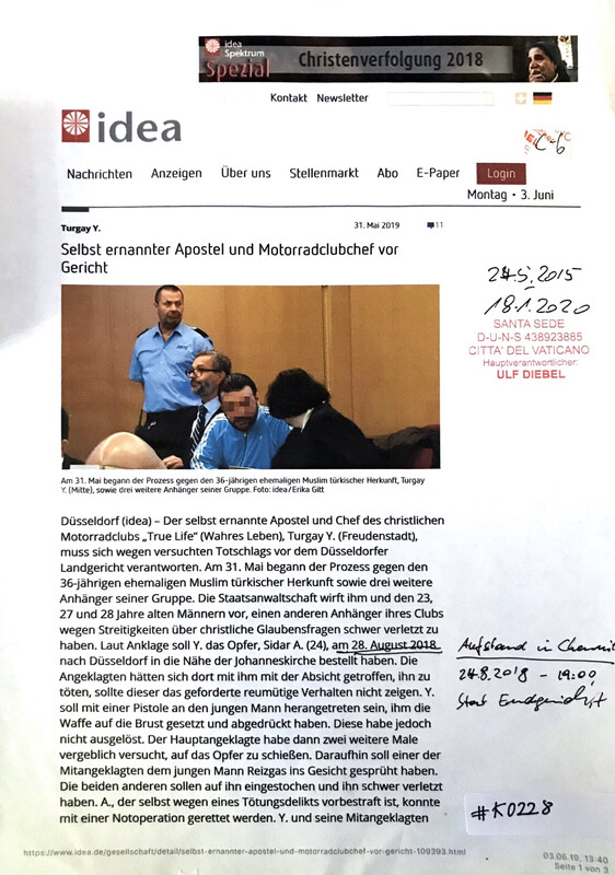 #K0228 l idea - Selbst ernannter Apostel und Motorradclubchef vor Gericht 