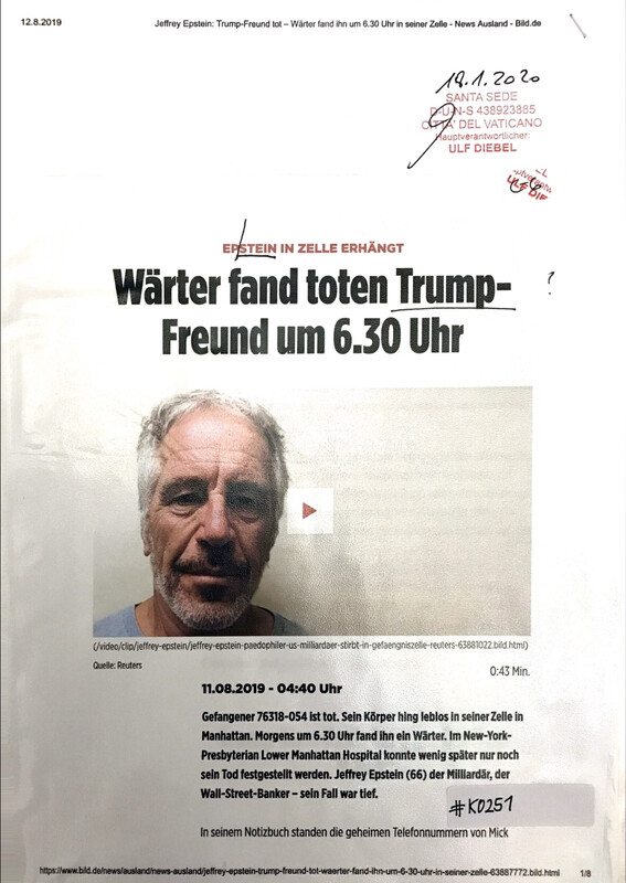 #K0251 l Wärter fand toten Trump-Freund um 6:30 Uhr