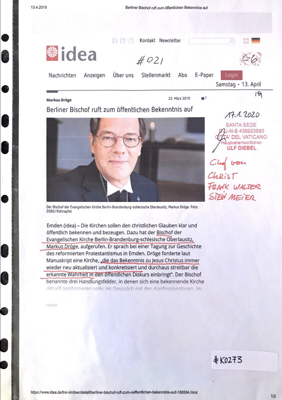 #K0273 l Berliner Bischof ruft zum öffentlichen Bekenntnis auf 