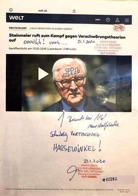 #K0282 l Welt - Steinmeier ruft zum Kampf gegen Verschwörungstheorien auf