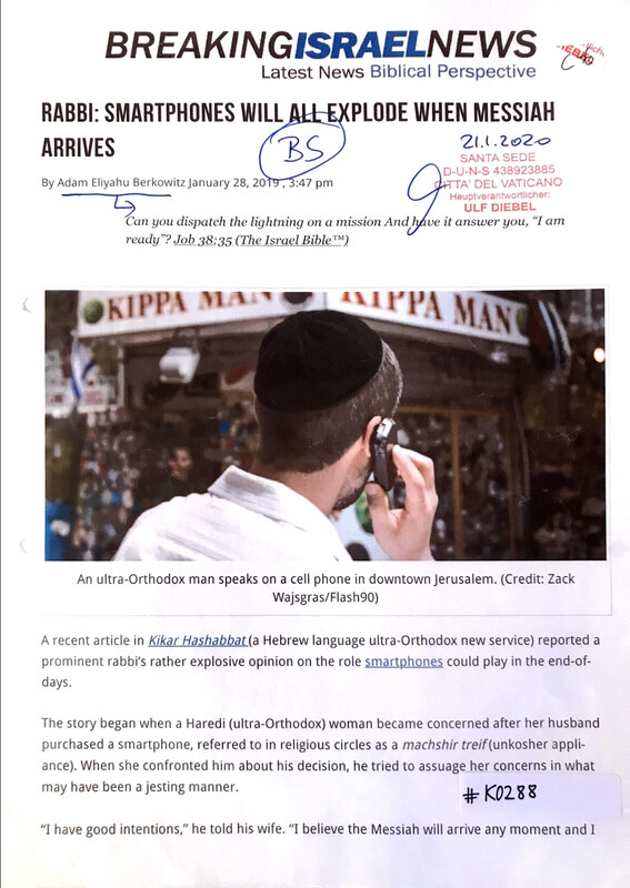 #K0288 l Breaking Israel News - Rabbi: Smartphones will all explode when Messiah arrives 