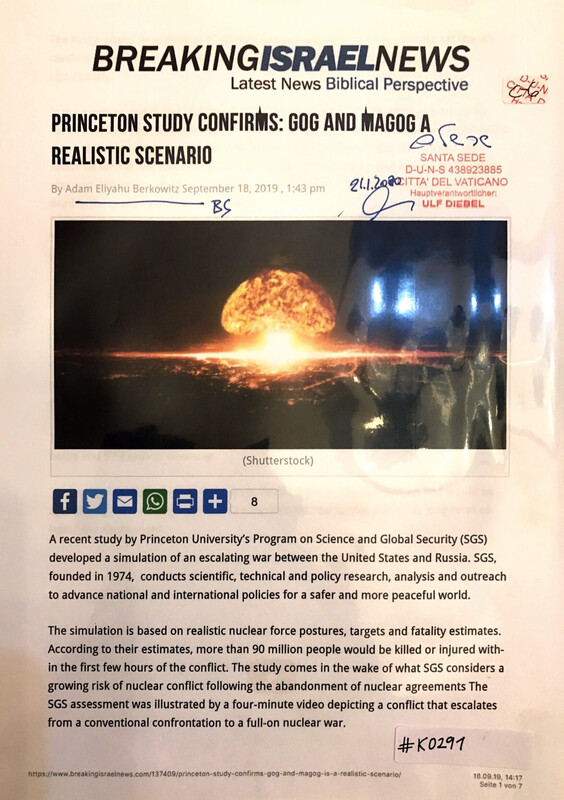 #K0291 l Breaking Israel News - Princeton study confirms: Goc and Magog a realistic scenario 