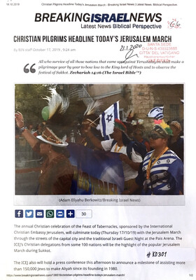 #K0301 l Breaking Israel News - Christian Pilgrims headline today’s Jerusalem March