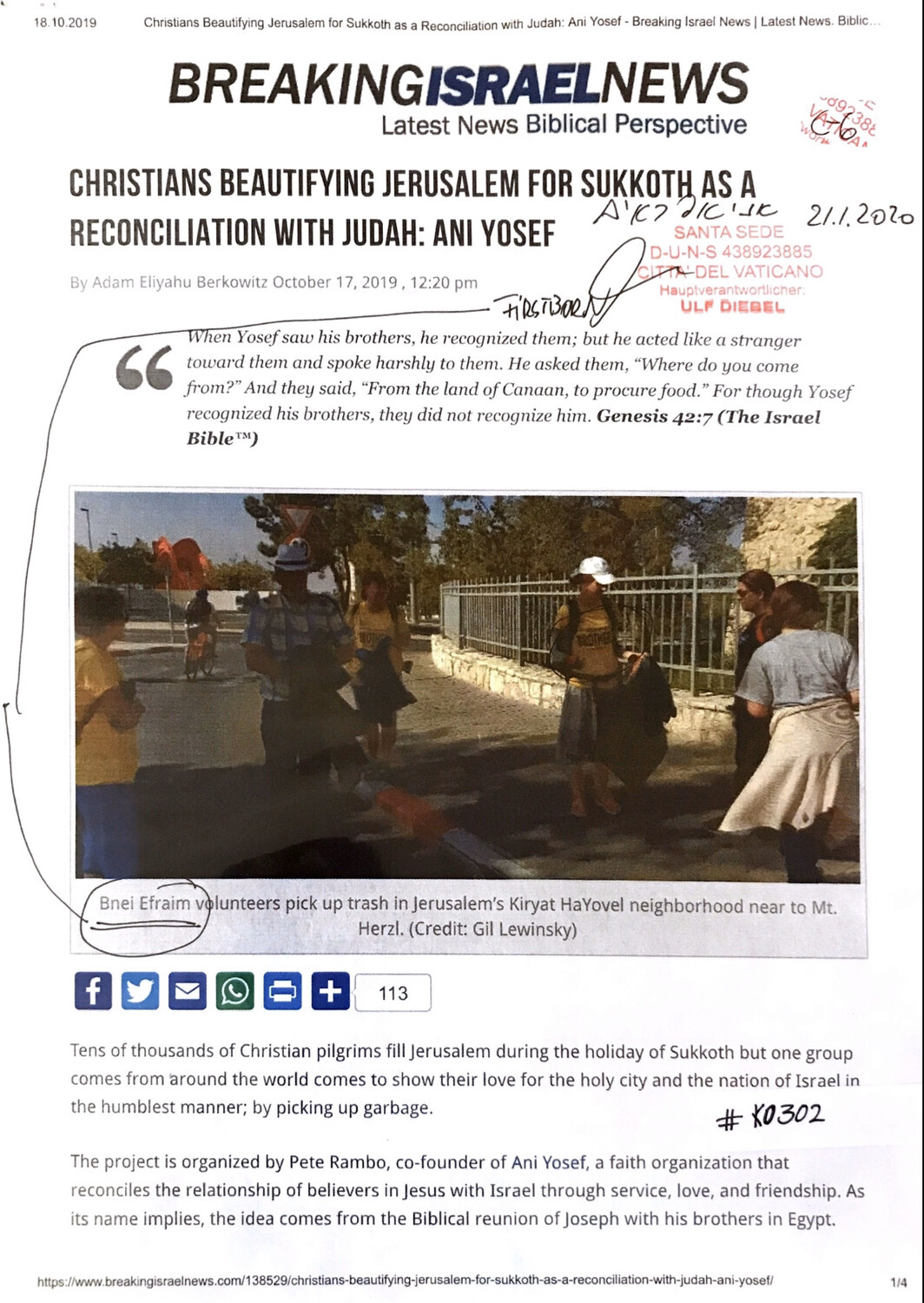 #K0302 l Breaking Israel News - Christians beautifying Jerusalem for Sukkoth as a reconciliation with Judah: Ani Yosef 