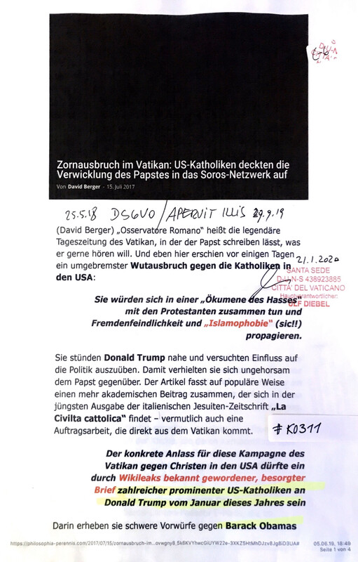 #K0311 l Osservatore Romano l Zornausbruch im Vatikan: US-Katholiken deckten die Verwicklung des Papstes in das Soros-Netzwerk auf 