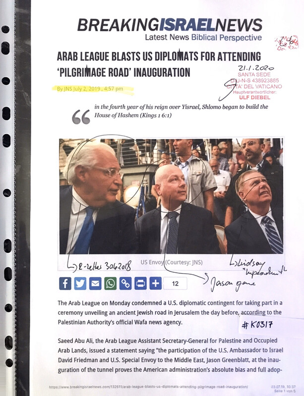 #K0317 l Breaking Israel News - Arab League blasts us diplomats for attending ‘Pilgrimage Road’ inauguration