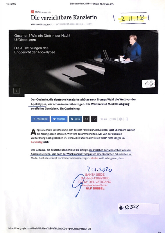 #K0328 l Angela Merkel - Die Verzicht Arne Kanzlerin l Gesehen? Wie ein Dieb in der Nacht, UlfDiebel.com