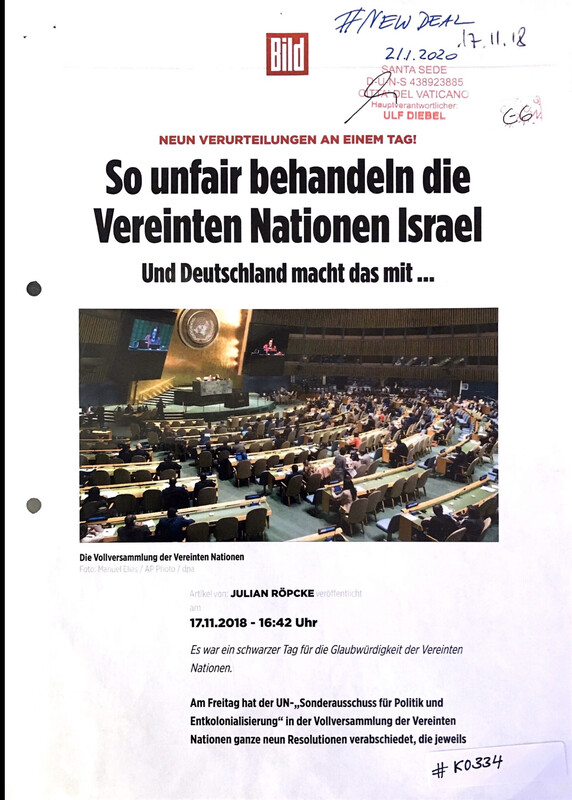 #K0334 l Bild - Neun Verurteilungen an einem Tag! So unfair behandeln die Vereinten Nationen Israel - Und Deutschland macht das mit ...