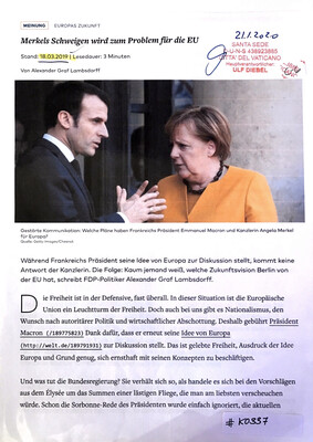 #K0337 l Welt - Merkels Schweigen wird zum Problem für die EU