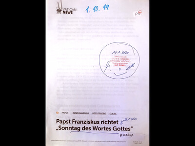 #K0347 l Vatican News - Papst Franziskus richtet “Sonntag des Wortes Gottes”