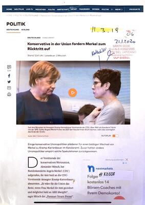 #K0338 l Welt - Konserative in der Union fordern Merkel zum Rücktritt auf