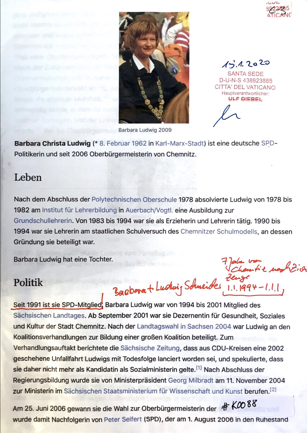 #K088 l Barbara Christa Ludwig - SPD-Politikerin und Oberbürgermeisterin von Chemnitz
