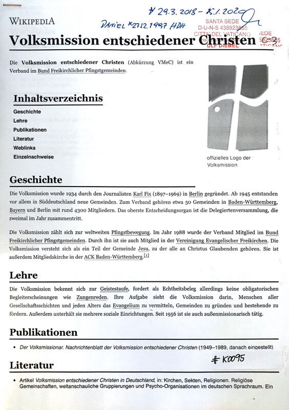 #K0095 l Volksmission entschiedener Christen