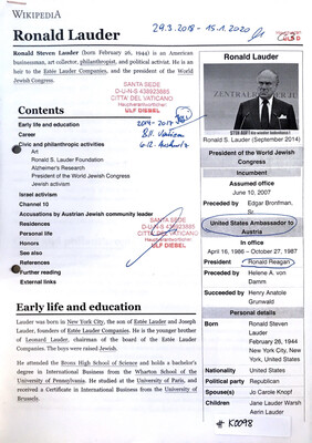 #K0098 l Ronald Lauder - President of the World Jewish Congress