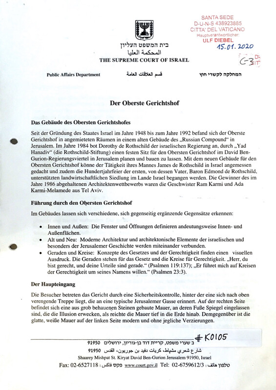 #K0105 l The Supreme Court of Israel - Der Obergerichtshof Israel