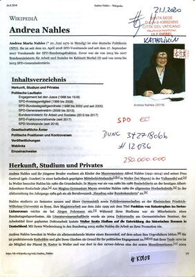 #K0108 l Andrea Nahles - SPD + Zentralrat der Katholiken 