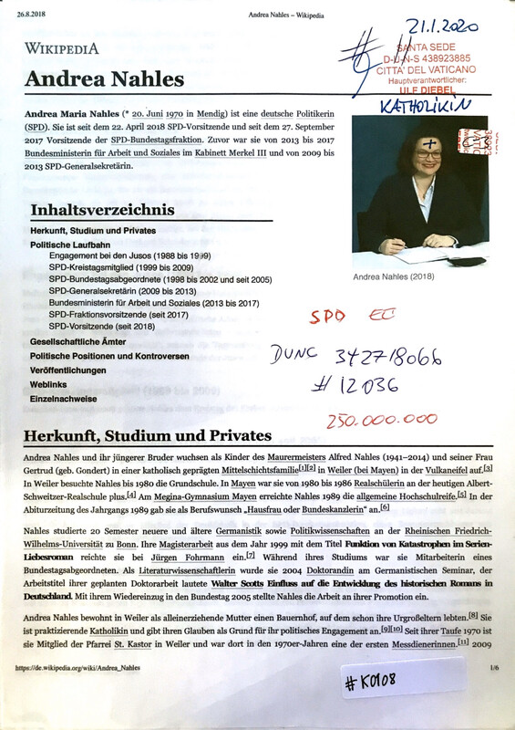 #K0108 l Andrea Nahles - SPD + Zentralrat der Katholiken 