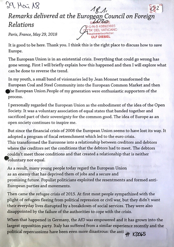 #K0065 l Remarks delivered at the European Council on Foreign Relations