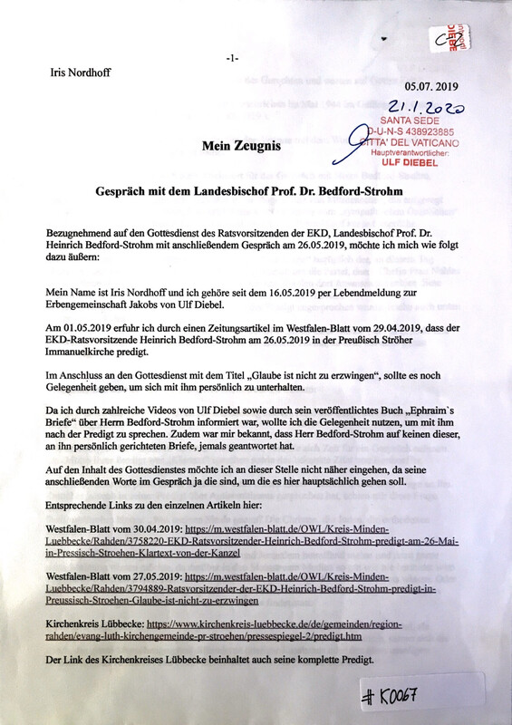 #K0067 l Iris Nordhoff - Mein Zeugnis - Gespräch mit dem Landesbischof Prof. Dr. Bedford-Strohm