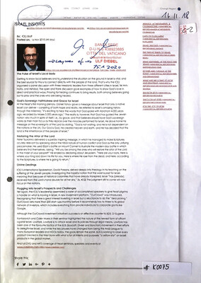 #K0075 l Israel Insights - Article by ICEJ Staff