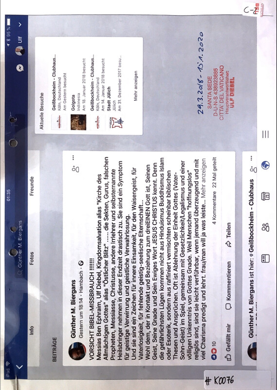 #K0076 l Antisemitismus Post von Günther M. Biergans l Facebook