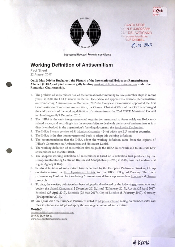 #K0016 l Working Definition of Antisemitism