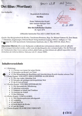 #K0026 l Dogmatische Konstutition - Dei filius 