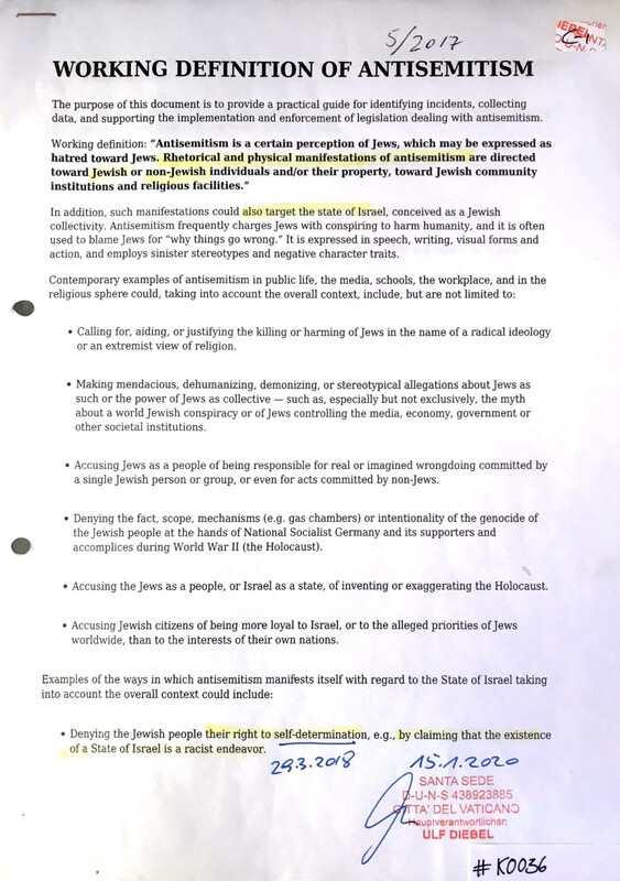 #K0036 | Working Definition of Antisemitism 